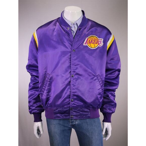 Los Angeles Lakers Vintage 80s Starter Satin Jacket Purple Pro Line XXL - Picture 1 of 11